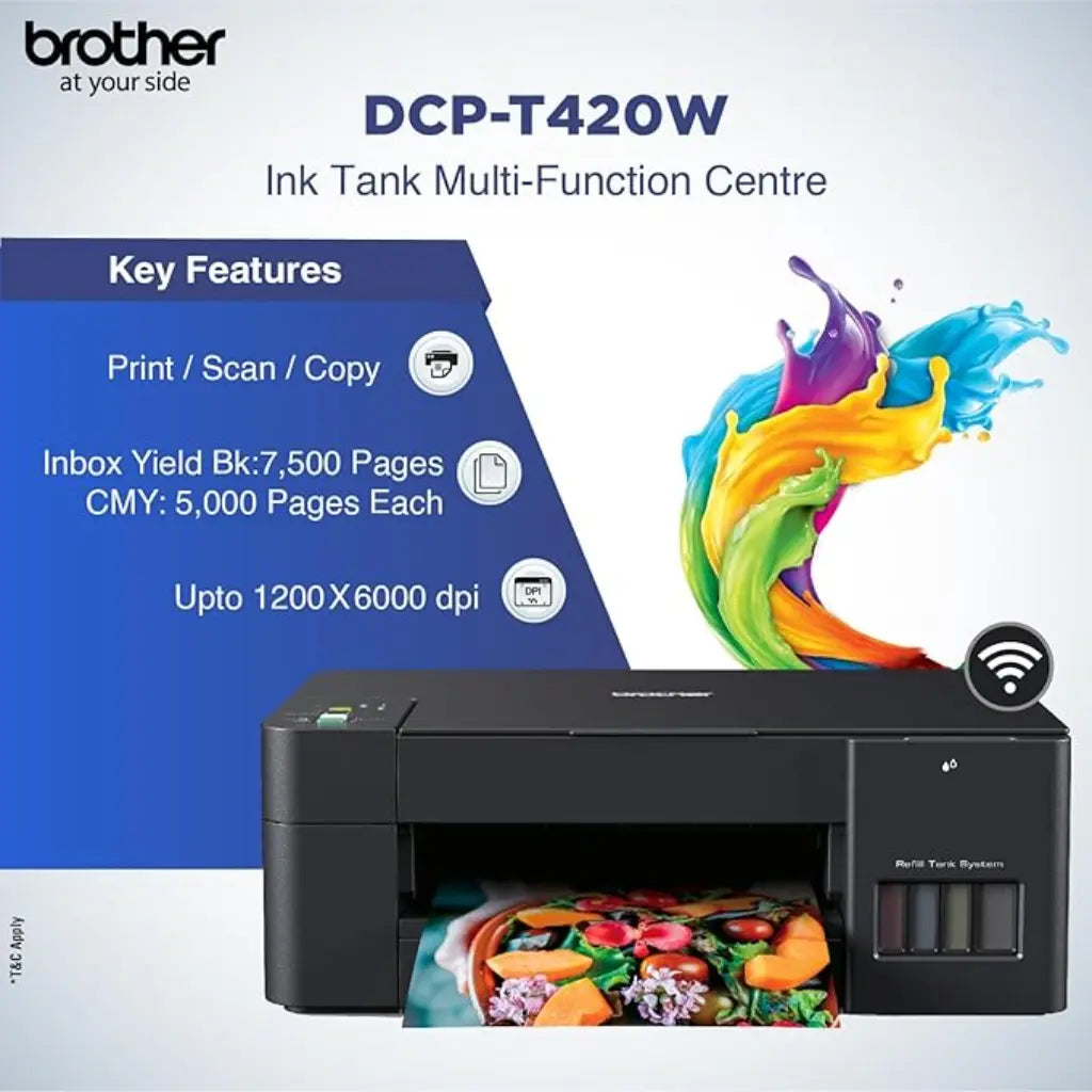 Brother DCP-T420W Refill Ink Tank Printer (Wi-Fi Wireless / 3-in-1 / Cetakan Mudah Alih)